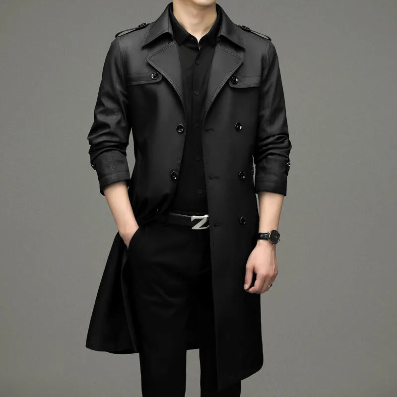 Trenchcoat Herren mit doppelter Knopfleiste und klassischem Schnitt | A&Z - 5 - Atelier-Zofia