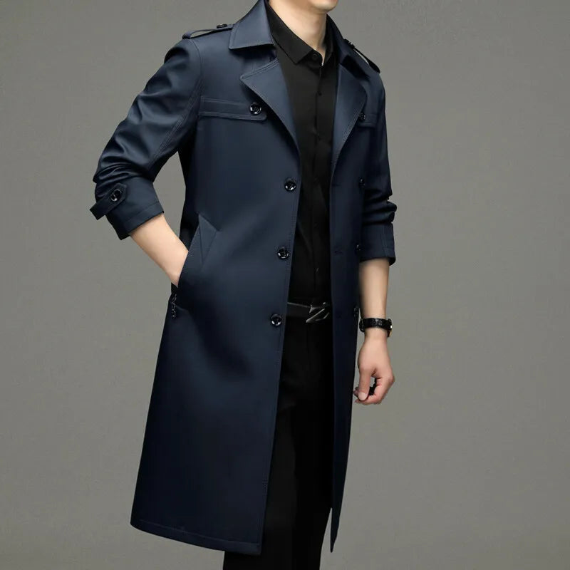 Trenchcoat Herren mit doppelter Knopfleiste und klassischem Schnitt | A&Z - 8 - Atelier-Zofia