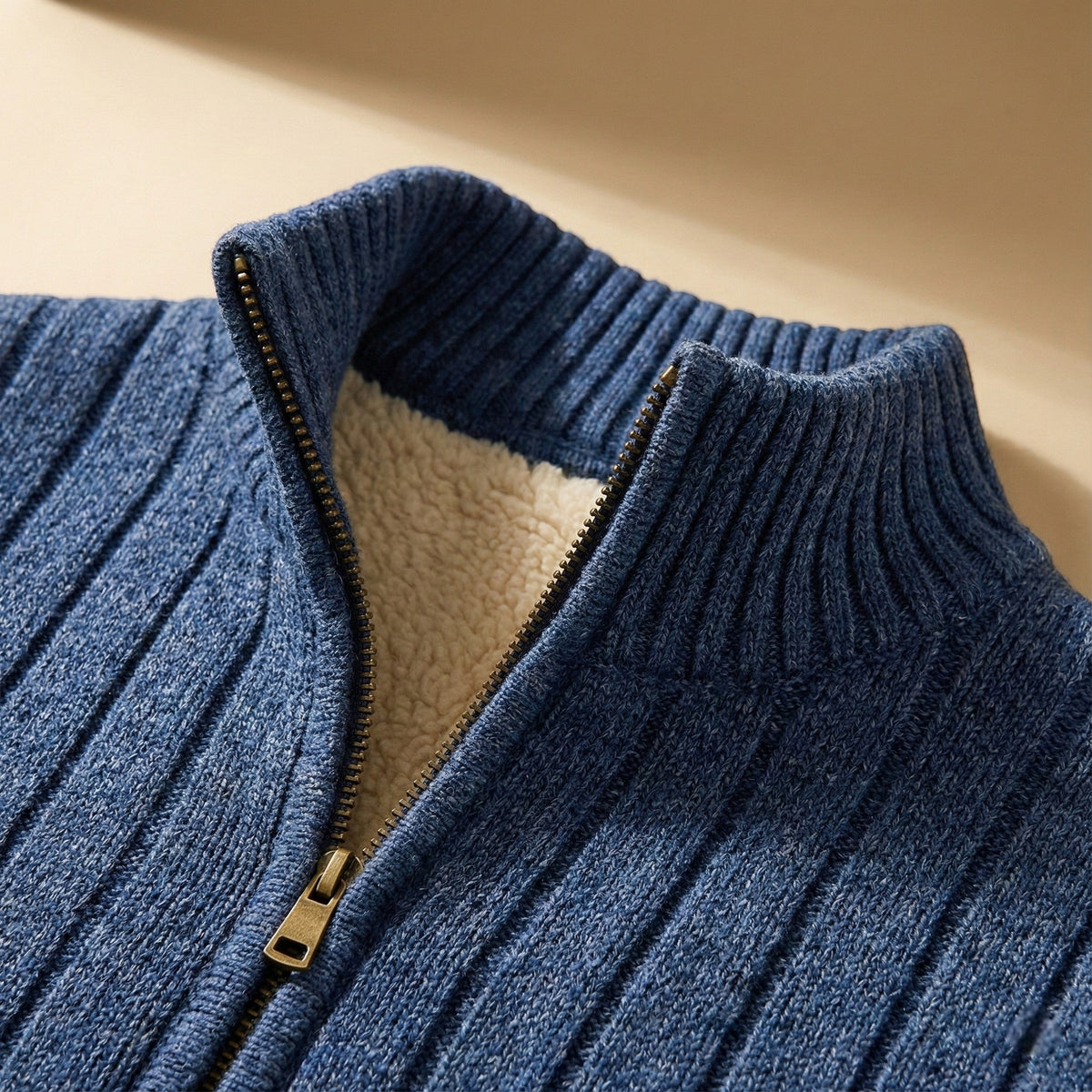 Herren Cardigan mit Stehkragen und Reißverschluss | A&B - 2 - Annoboutique