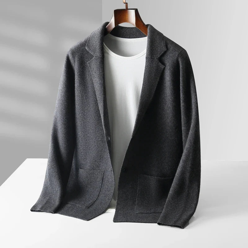 Herren Cardigan mit Reverskragen und praktischen Taschen | A&B - 4 - Annoboutique