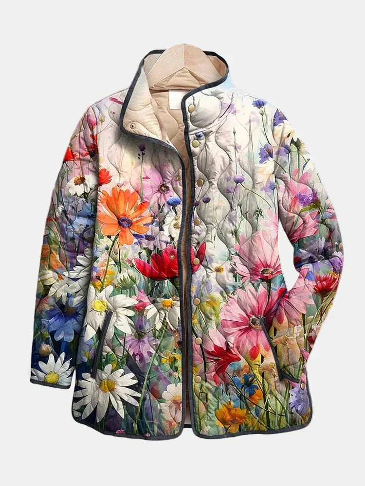 Damenjacke mit floralem Design und lässigem Schnitt | A&B - 1 - Annoboutique