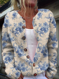 Cardigan damski z luźnym krojem i zapięciem na guziki | L&V - 1 - Livia-Moda