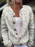 Cardigan damski z luźnym krojem i detalami z guzikami | L&V - 1 - Livia-Moda