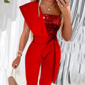 Jumpsuit damski z asymetrycznym krojem i taliowanym fasonem | L&V - 4 - Livia-Moda