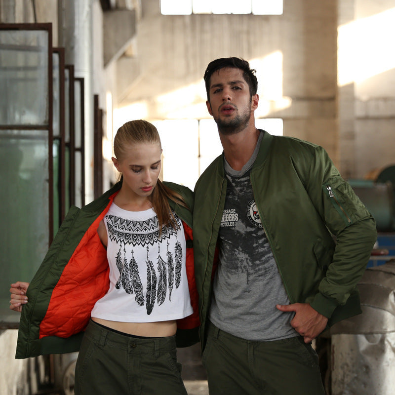 Bomber jacket męski z luźnym krojem i praktycznymi kieszeniami | L&V - 3 - Livia-Moda