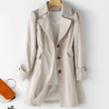 Trenchcoat damski z klasycznym kołnierzem i funkcjonalnymi kieszeniami | L&V - 1 - Livia-Moda