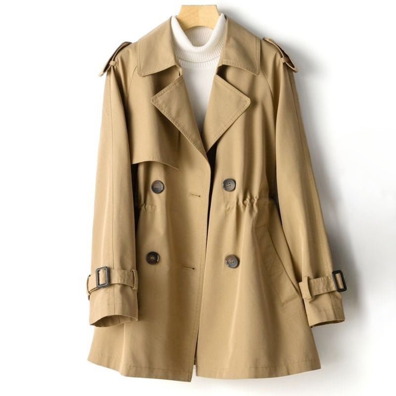 Trenchcoat damski z regulowanym pasem i klasycznym zapięciem | L&V - 1 - Livia-Moda