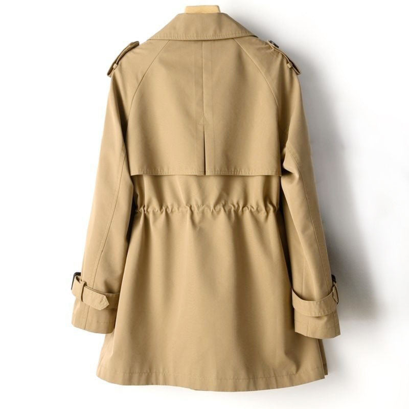 Trenchcoat damski z regulowanym pasem i klasycznym zapięciem | L&V - 6 - Livia-Moda