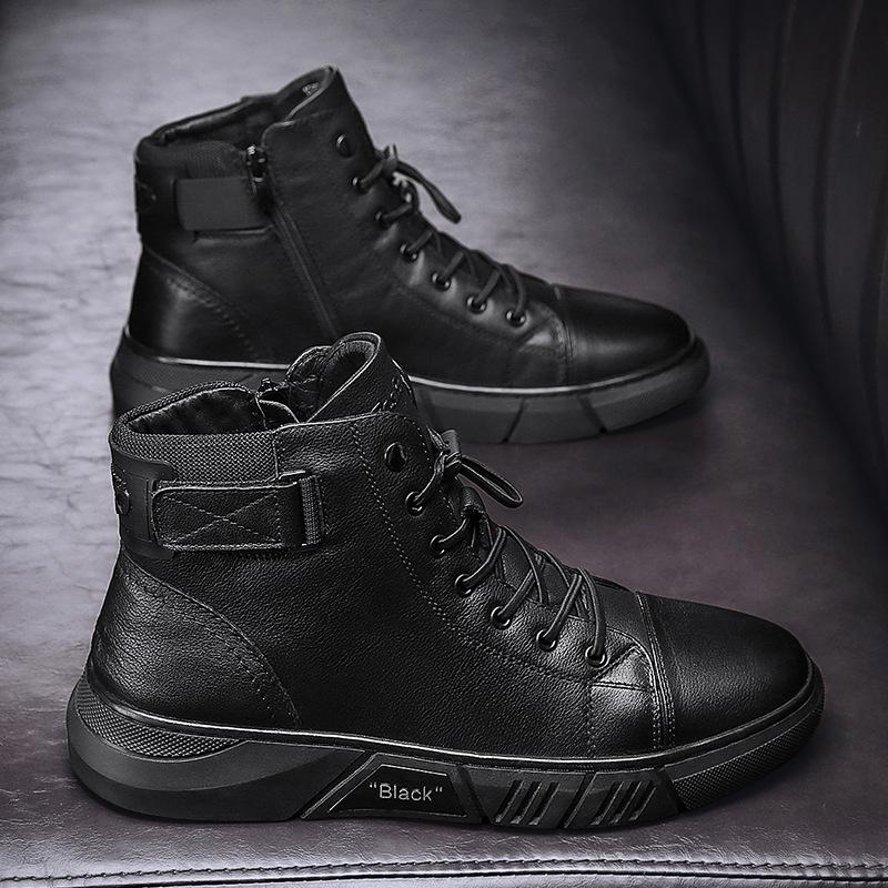 Męskie sneakersy high-top z praktycznym sznurowaniem i modnym detalem | L&V - 3 - Livia-Moda