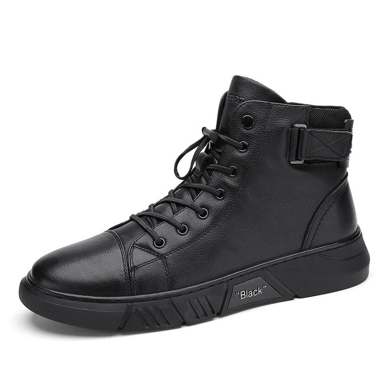 Męskie sneakersy high-top z praktycznym sznurowaniem i modnym detalem | L&V - 5 - Livia-Moda