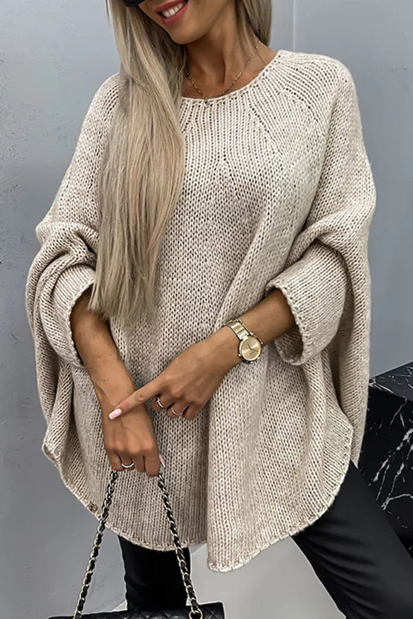 Pullover damski z luźnym krojem i batwingowymi rękawami | L&V - 1 - Livia-Moda