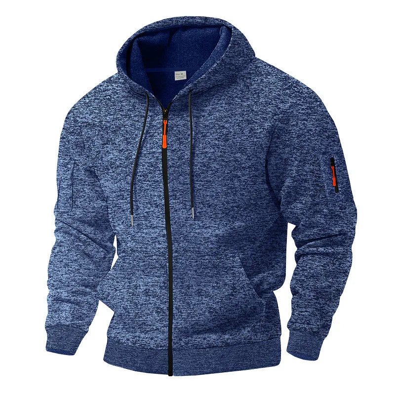 Hoodie męski z kapturem i zamkiem błyskawicznym | L&V - 1 - Livia-Moda