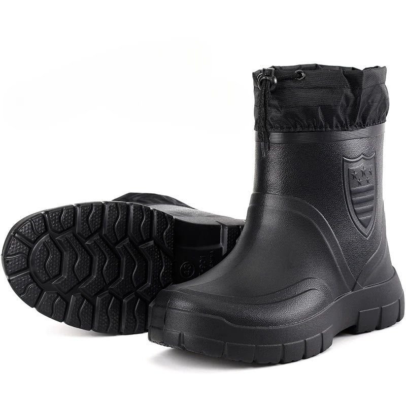 Męskie kalosze z regulowaną cholewką i antypoślizgową podeszwą | L&V - 2 - Livia-Moda