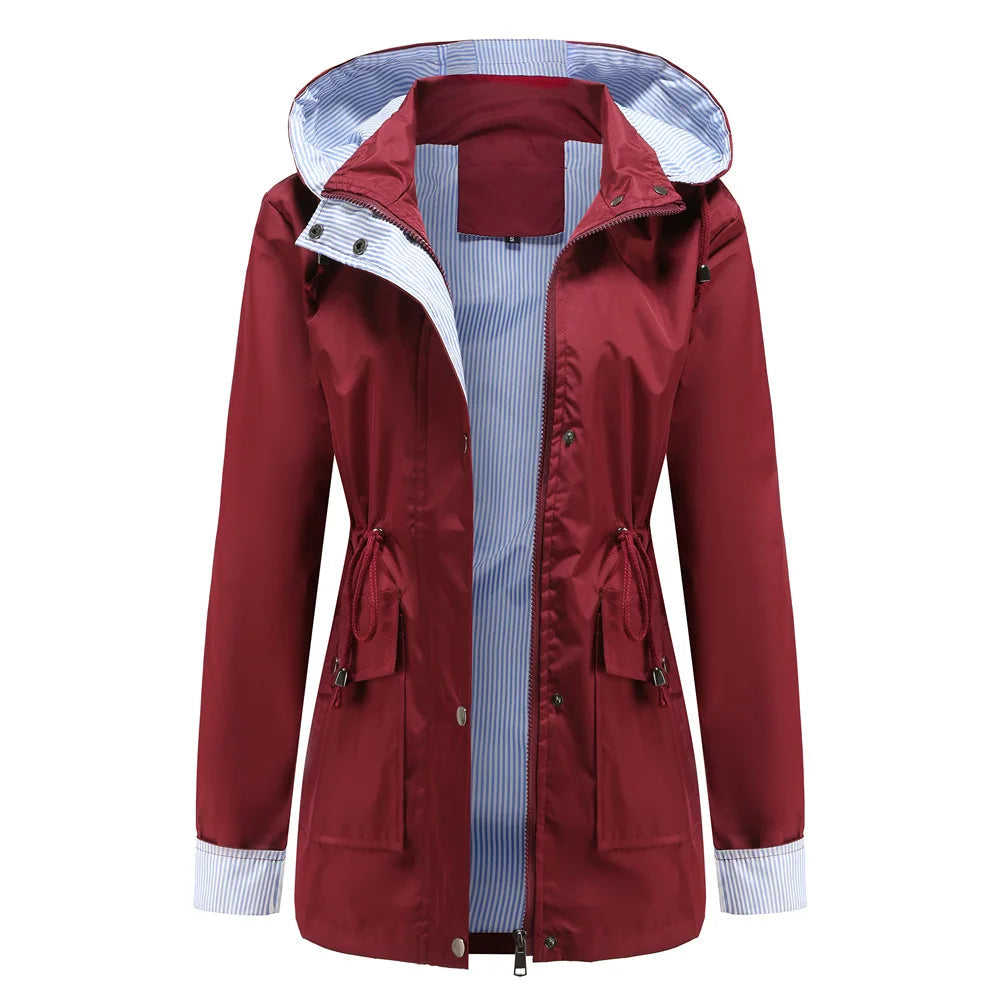 Kurtka damska z kapturem i regulowanym pasem | L&V - 3 - Livia-Moda