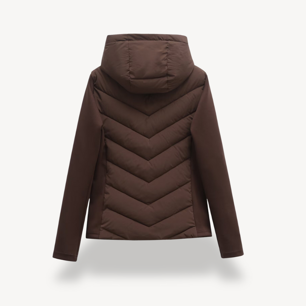 Kurtka damska z kapturem i krojem Chevron | L&V - 5 - Livia-Moda