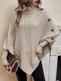 Pullover damski z kołnierzem stójkowym i guzikami | L&V - 2 - Livia-Moda