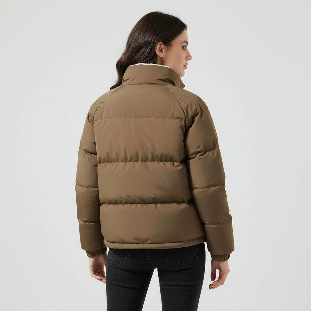 Kurtka zimowa damska z kapturem i pikowanym fasonem | L&V - 7 - Livia-Moda