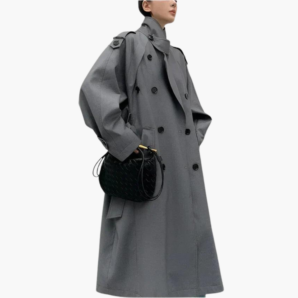 Trench coat damski z taliowanym krojem i eleganckimi detalami | L&V - 3 - Livia-Moda