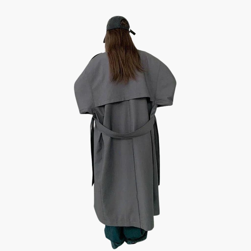 Trench coat damski z taliowanym krojem i eleganckimi detalami | L&V - 4 - Livia-Moda