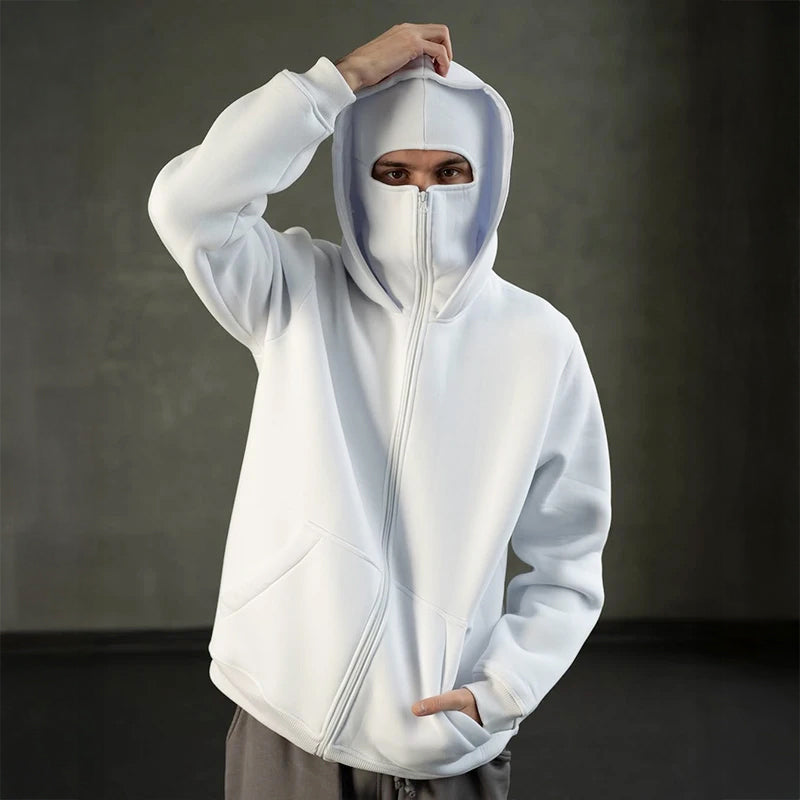 Hoodie męski z balaklawą – Luźny krój z kieszeniami | L&V - 1 - Livia-Moda