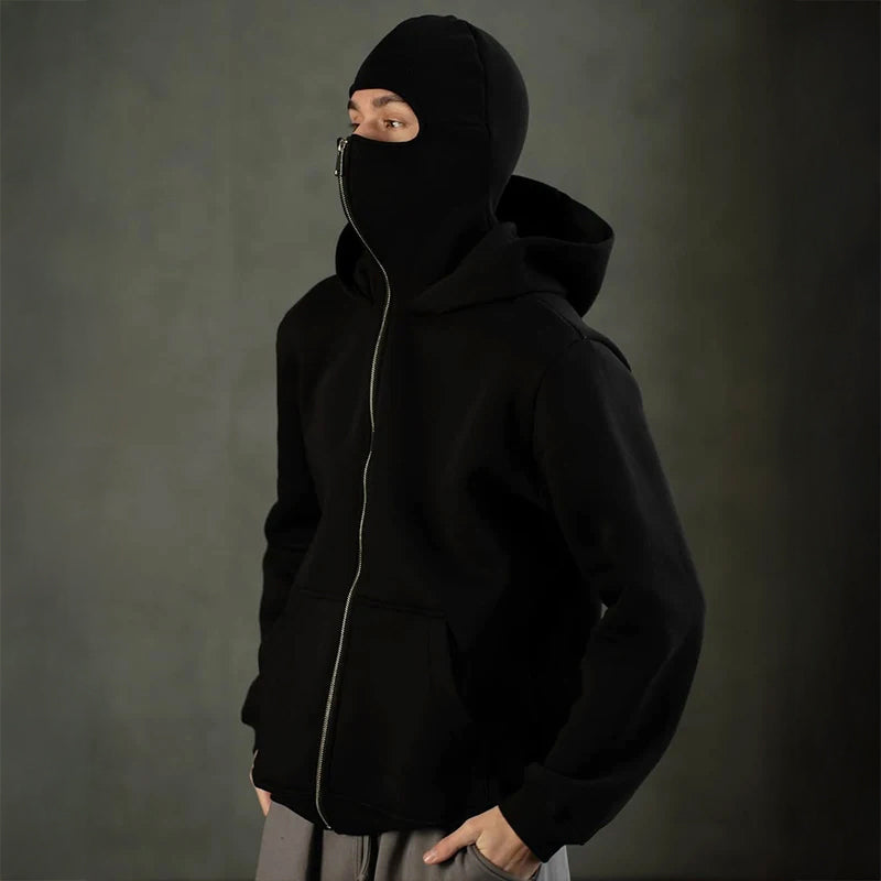 Hoodie męski z balaklawą – Luźny krój z kieszeniami | L&V - 2 - Livia-Moda