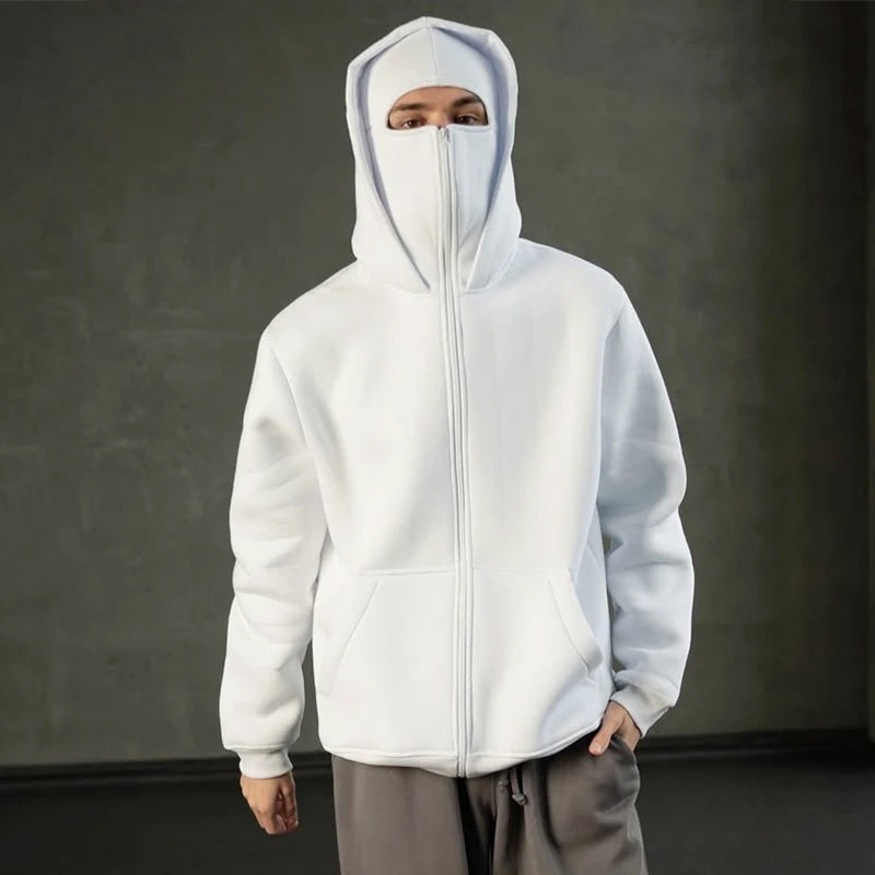 Hoodie męski z balaklawą – Luźny krój z kieszeniami | L&V - 3 - Livia-Moda