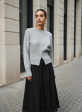 Pullover damski z luźnym krojem i detalem w talii | L&V - 1 - Livia-Moda