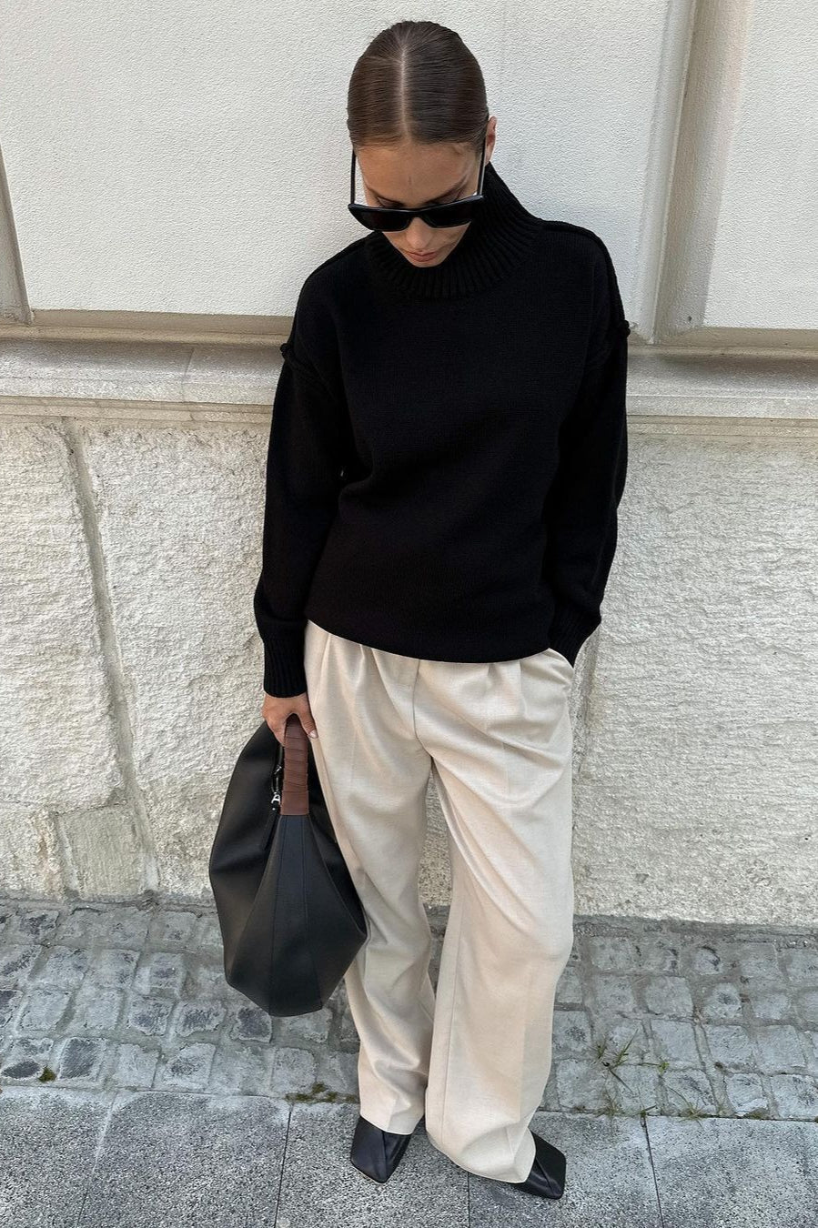Pullover damski z golfem i luźnym krojem | L&V - 9 - Livia-Moda
