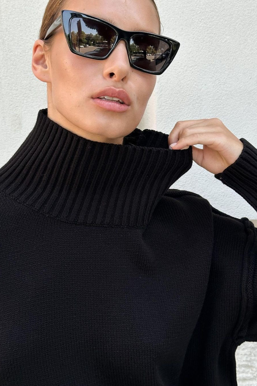 Pullover damski z golfem i luźnym krojem | L&V - 10 - Livia-Moda