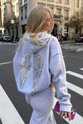 Hoodie damski z kapturem i ozdobnym detalem | L&V - 1 - Livia-Moda