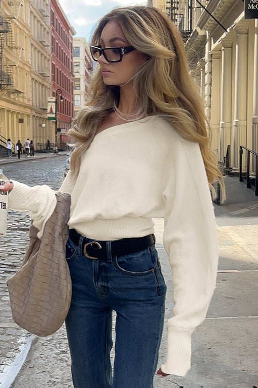 Pullover damski z luźnym krojem i szerokimi rękawami | L&V - 3 - Livia-Moda