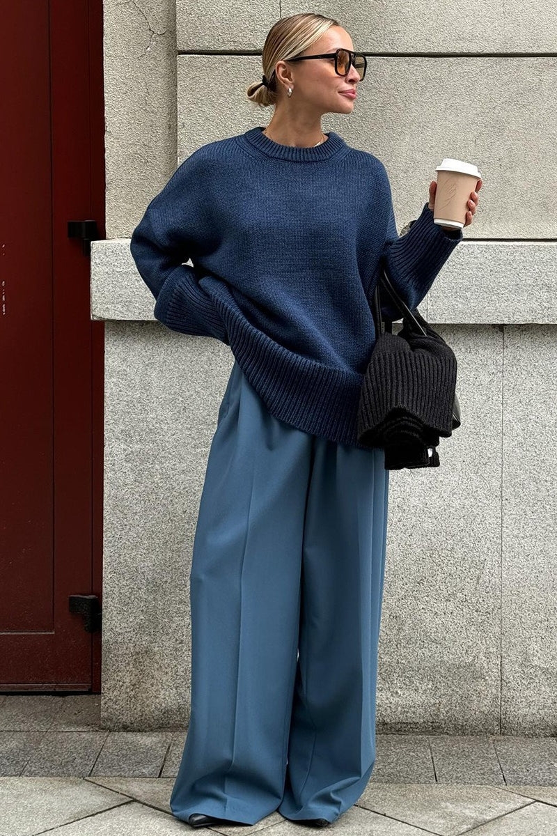 Pullover damski z luźnym krojem i długimi rękawami | L&V - 6 - Livia-Moda