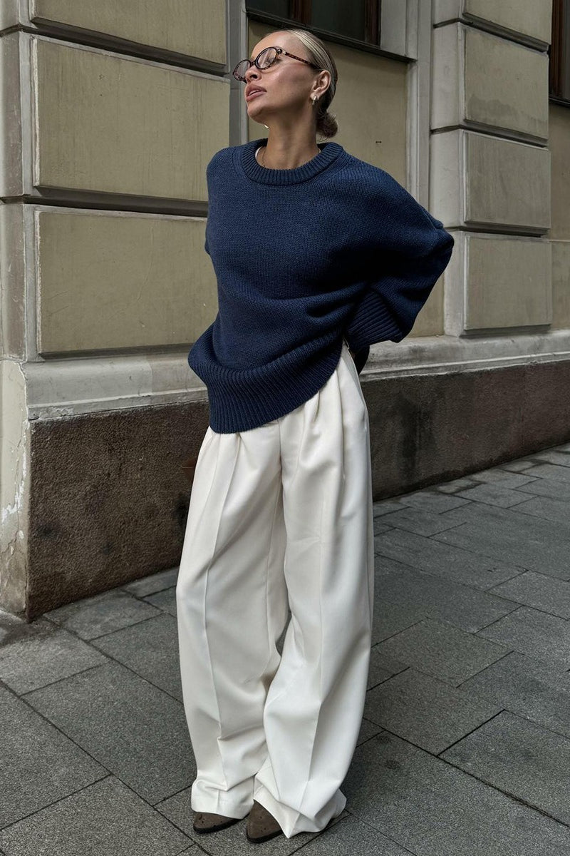 Pullover damski z luźnym krojem i długimi rękawami | L&V - 10 - Livia-Moda