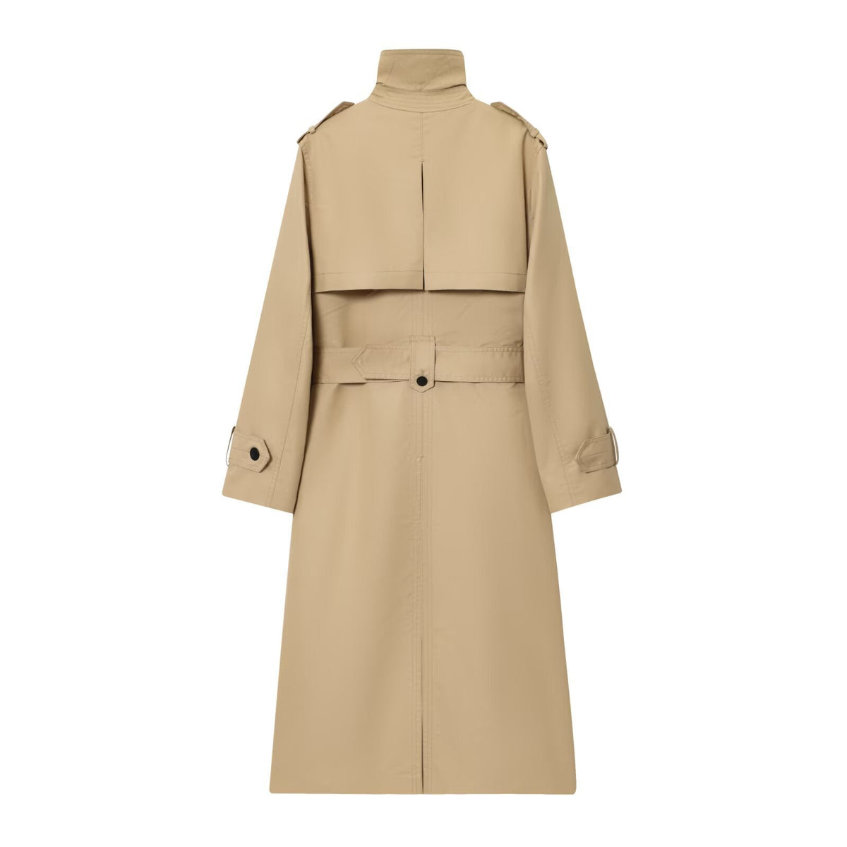 Trench coat Damski - Klasyczny Krój z Odpinanym Paskiem | L&V - 2 - Livia-Moda