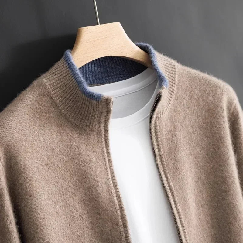 Męski sweter z zamkiem błyskawicznym i stójką | L&V - 1 - Livia-Moda