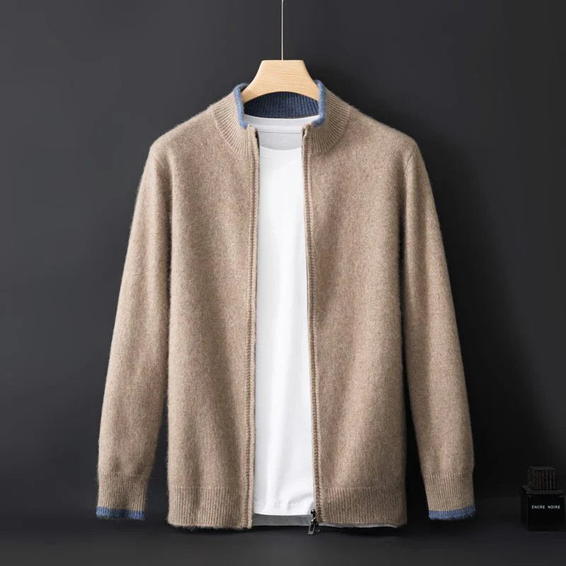Męski sweter z zamkiem błyskawicznym i stójką | L&V - 2 - Livia-Moda