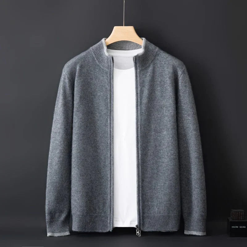 Męski sweter z zamkiem błyskawicznym i stójką | L&V - 5 - Livia-Moda