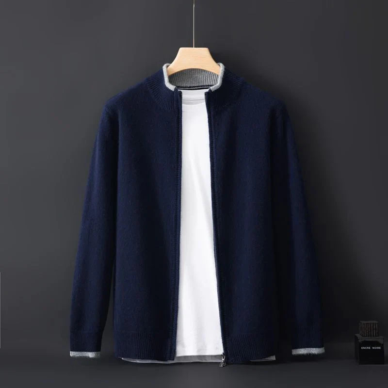Męski sweter z zamkiem błyskawicznym i stójką | L&V - 7 - Livia-Moda
