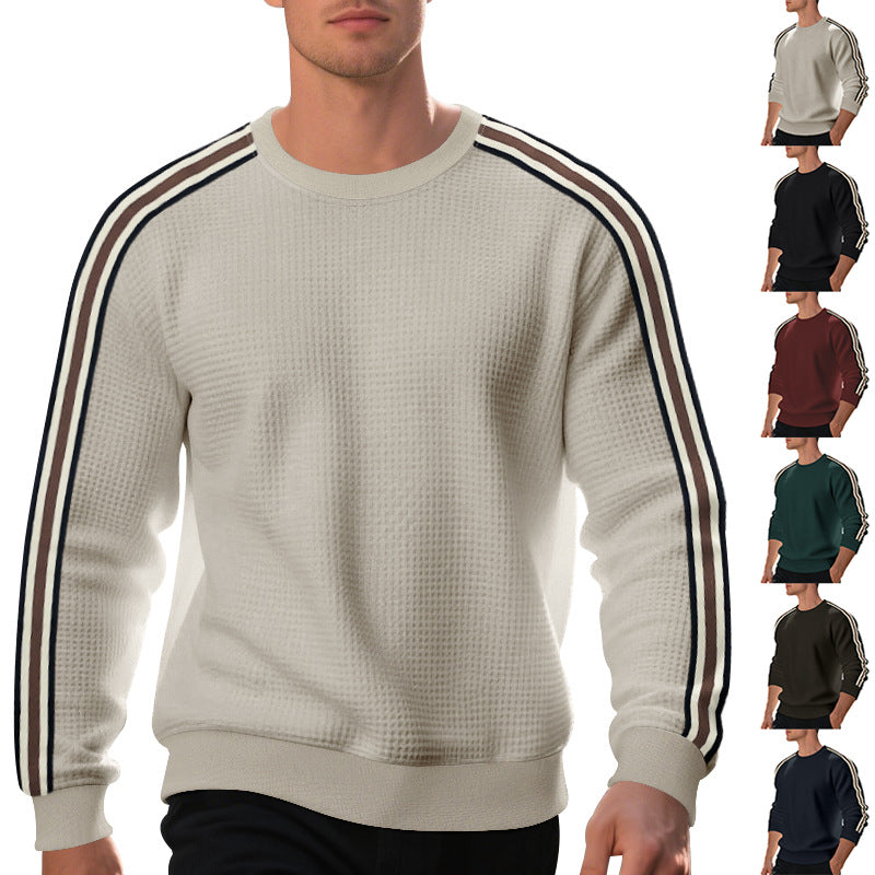 Pullover męski z okrągłym dekoltem i modnymi paskami | L&V - 6 - Livia-Moda