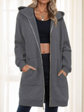 Hoodie damski z kapturem i zamkiem błyskawicznym | L&V - 1 - Livia-Moda
