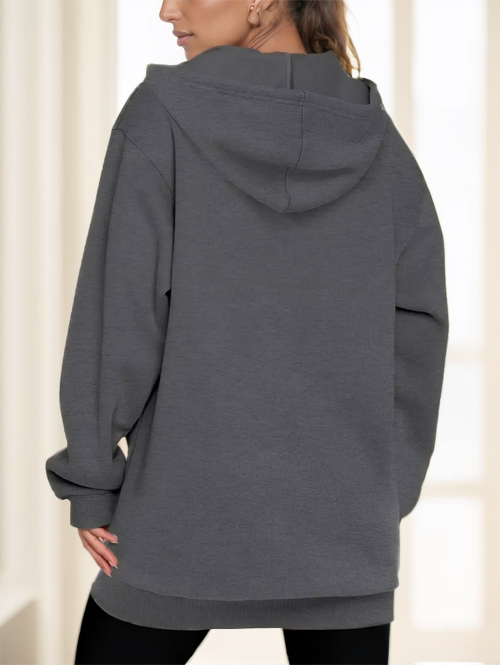 Hoodie damski z kapturem i zamkiem błyskawicznym | L&V - 6 - Livia-Moda
