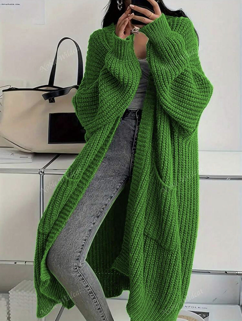Cardigan damski z luźnym krojem i funkcjonalnymi kieszeniami | L&V - 6 - Livia-Moda