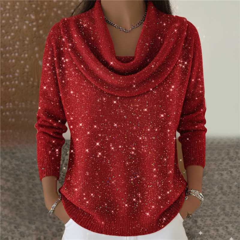 Pullover damski z dekoltem woda i rękawami 3/4 | L&V - 4 - Livia-Moda
