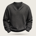 Pullover męski z dekoltem V i strukturalnym wzorem | L&V - 5 - Livia-Moda