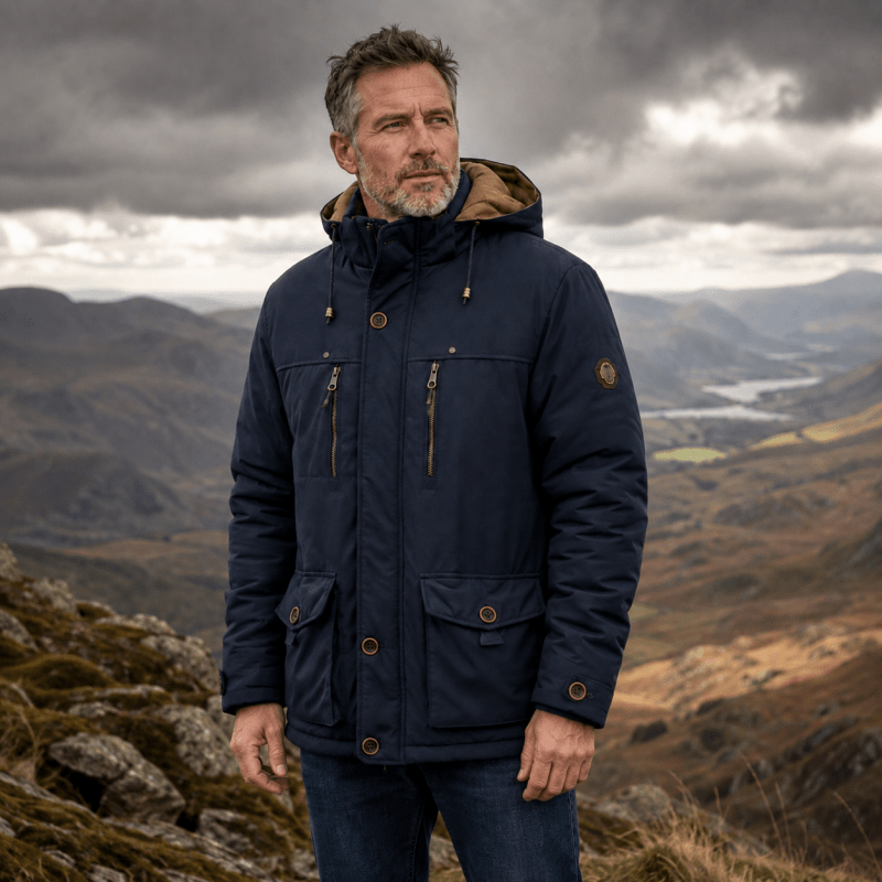 Męska kurtka z kapturem i funkcjonalnymi kieszeniami | L&V - 5 - Livia-Moda