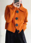 Cardigan damski z kołnierzem i guzikiem | L&V - 1 - Livia-Moda
