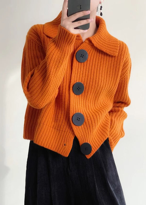 Cardigan damski z kołnierzem i guzikiem | L&V - 1 - Livia-Moda