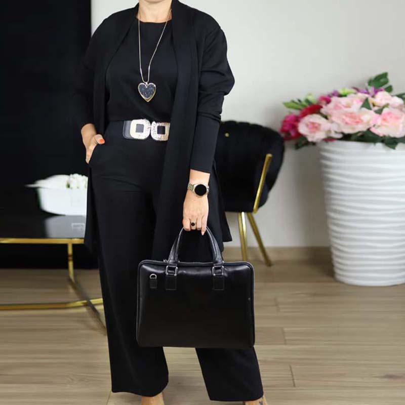 Trendy zestaw damski z kardiganem i spodniami | L&V - 6 - Livia-Moda