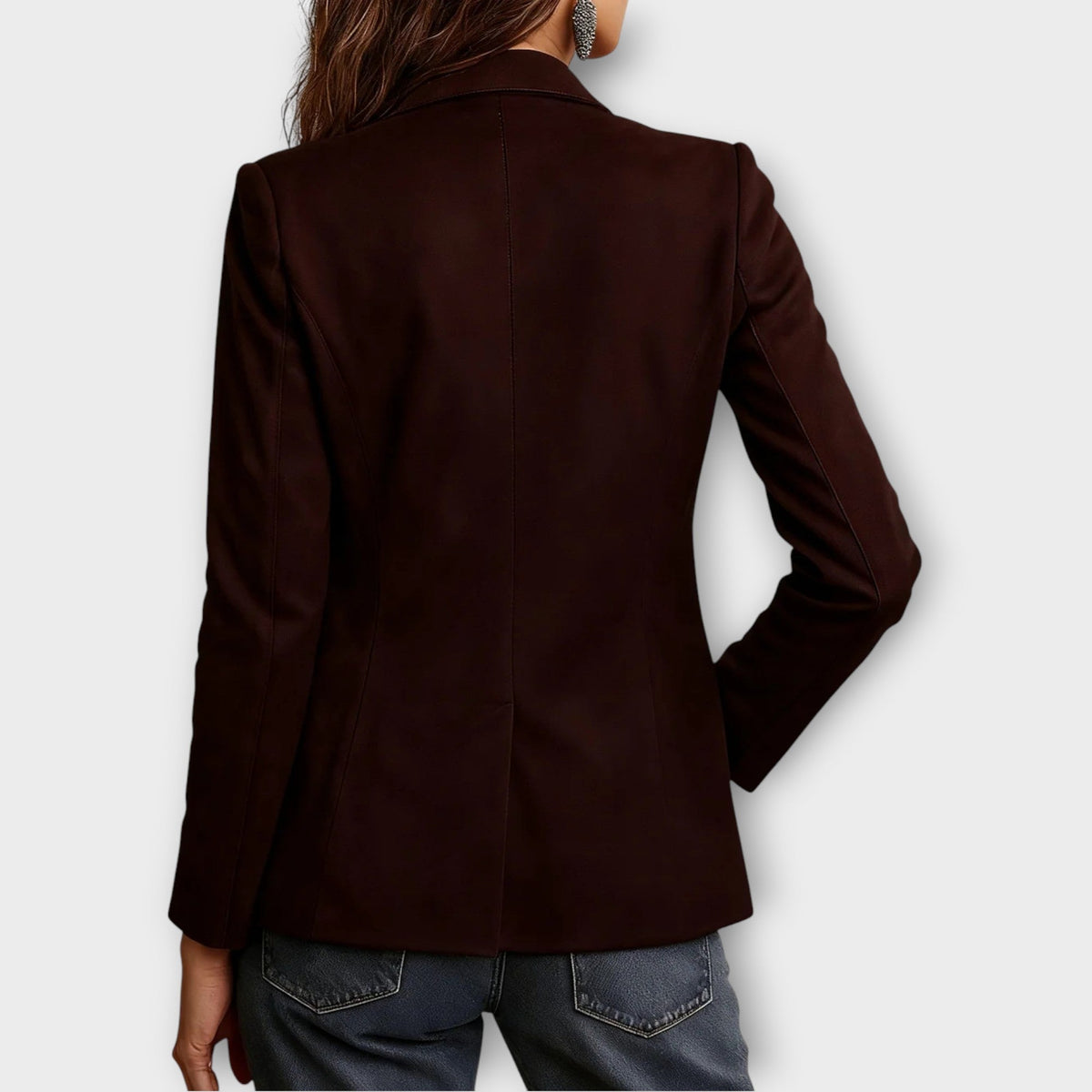 Blazer damski z dopasowanym krojem i praktycznymi kieszeniami | L&V - 5 - Livia-Moda