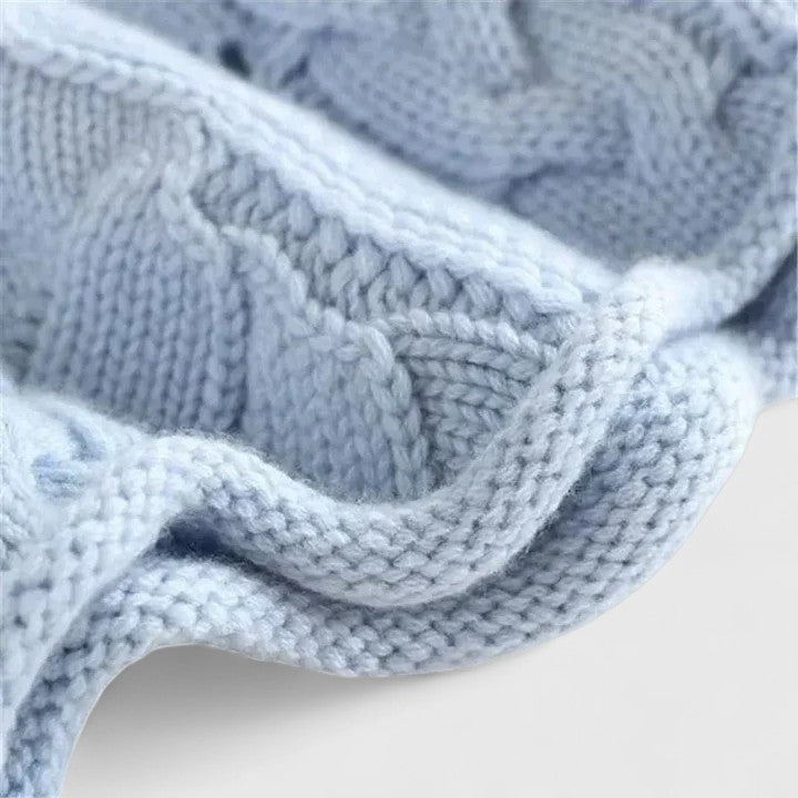 Pullover damski z kołnierzem stójkowym i wzorem w warkocze | L&V - 3 - Livia-Moda